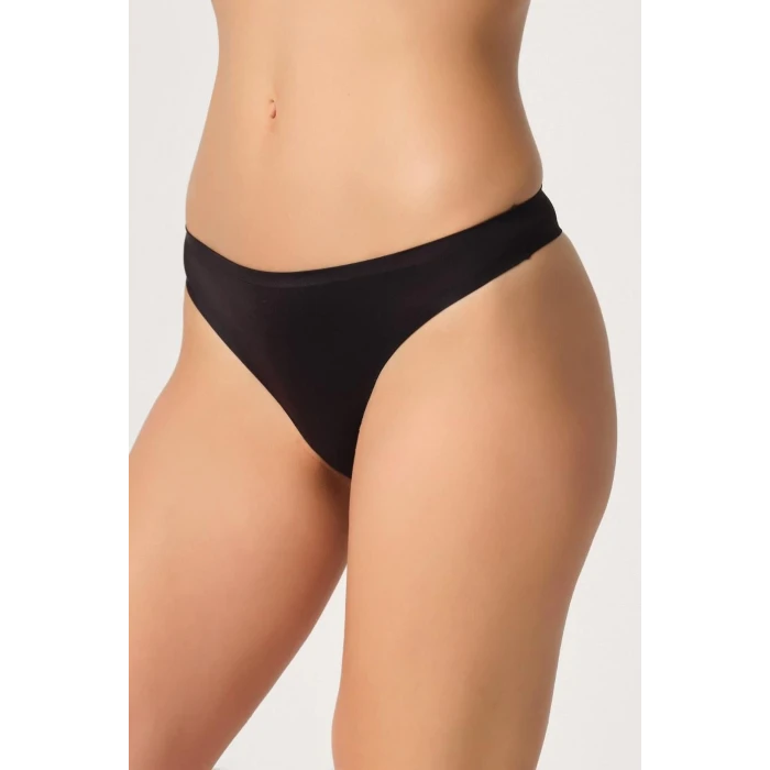 SİYAH   2802 Yapıştırma Lazer Kesim String Külot