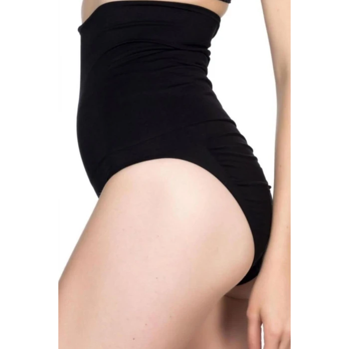 SİYAH   2813 Yüksek Bel Slip Lazer Korse