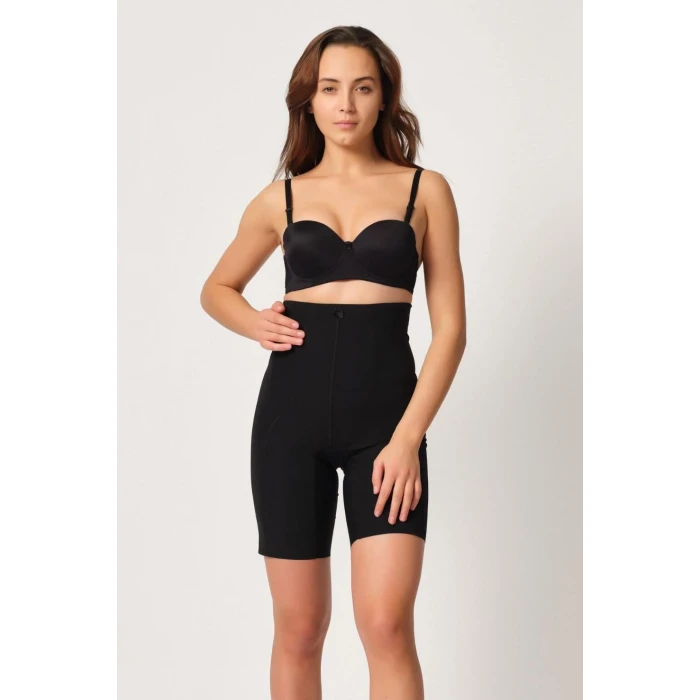 SİYAH   2814 Double Yüksek Bel Boxer Lazer Korse