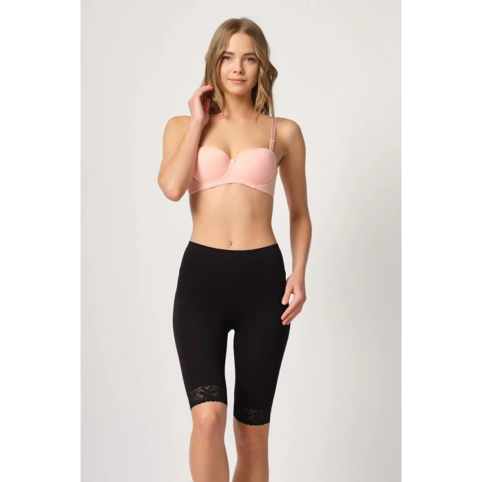 SİYAH   3004 Soft Uzun Paça Dantel Boxer