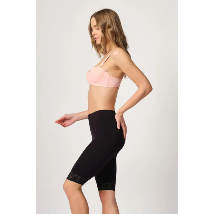 SİYAH   3004 Soft Uzun Paça Dantel Boxer