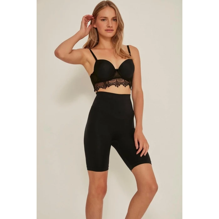 SİYAH   3005 Soft Uzun Paçalı Boxer Korse
