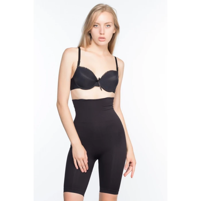 SİYAH   3200 Pantolon Altı Soft Double Boxer Korse