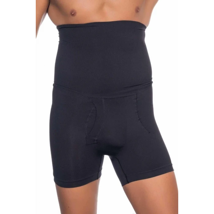 SİYAH   E1005 Erkek Yüksek Bel Double Boxer Korse