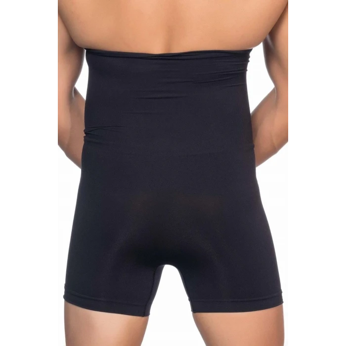 SİYAH   E1005 Erkek Yüksek Bel Double Boxer Korse