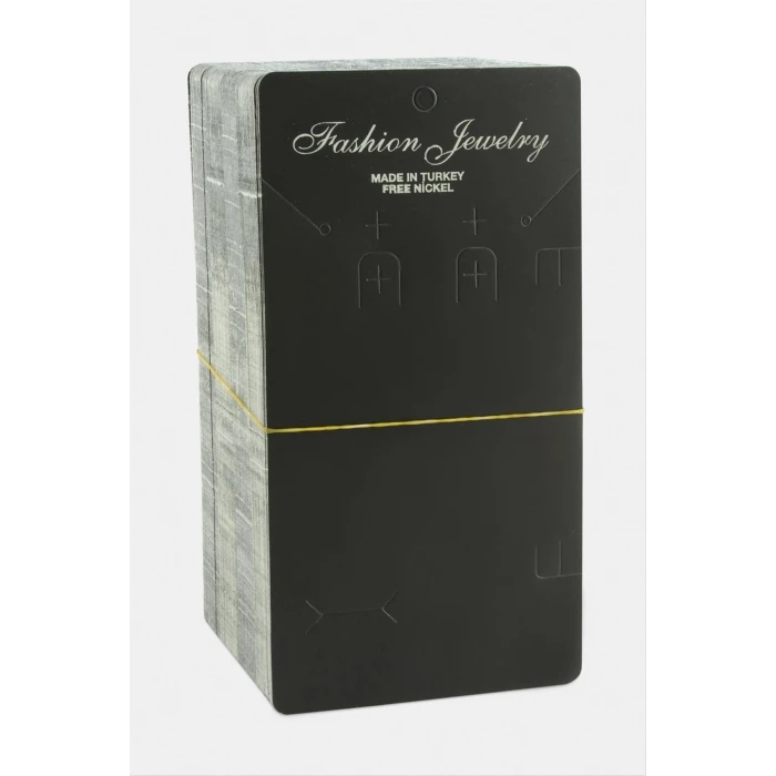 Siyah Renkli Dikdörtgen Set Kolye Kartı 200 Adet