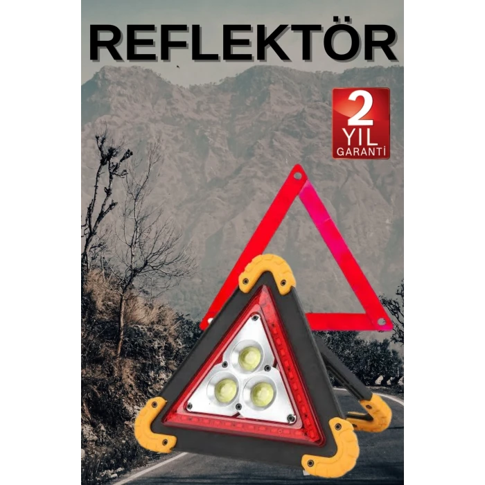 Solar Şarjlı Çok Fonksiyonlu Reflektör Işıklı Ikaz Lambası Acil Durum Reflektörü Acil Durum Uyarı Lambası