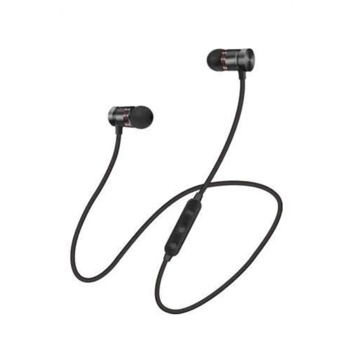 Sports Mıknatıslı Siyah Bluetooth Kulaklık Kablolu Uzun Pil Ömrü