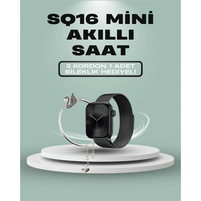 SQ-16 Mini Series 10 Akıllı Saat – 3 Kordon + Hediye Bileklik