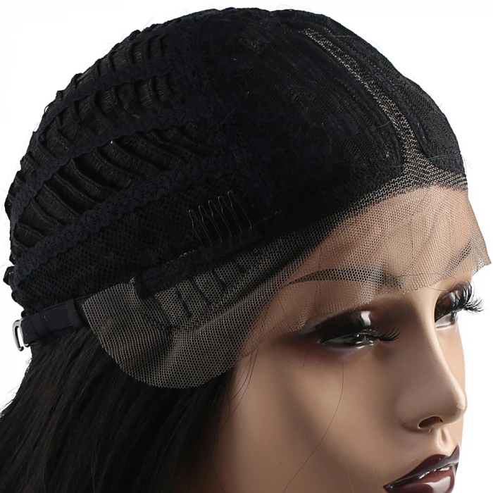 Su Dalgası Fiber Sentetik Tül Peruk - Siyah