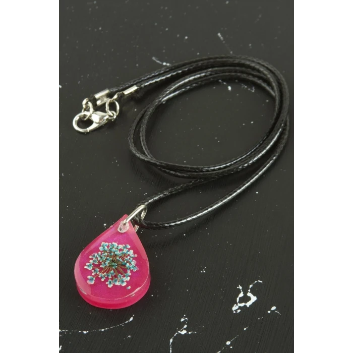 Sultan Çiçeği Damla Epoksi Kolye