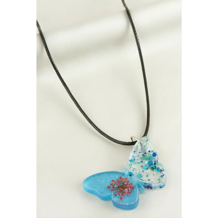 Sultan Otu Kelebek Epoksi Kolye