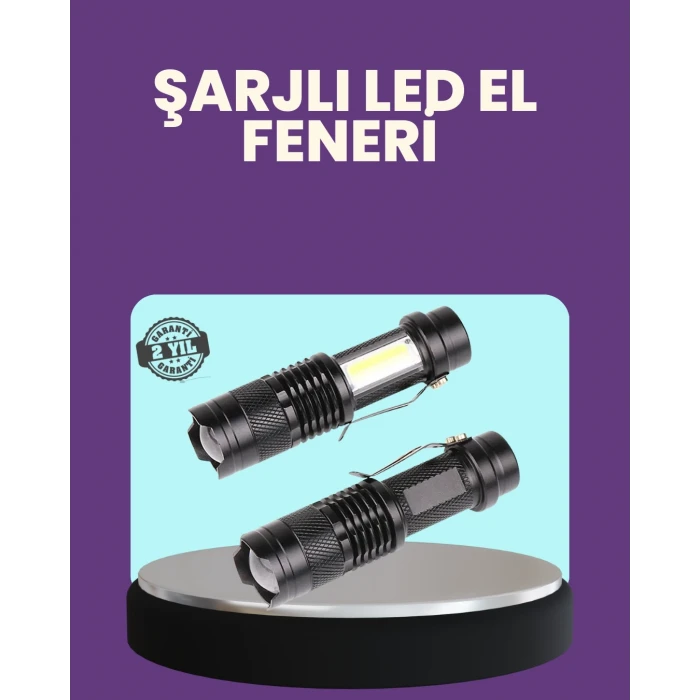 Suya Dayanıklı 4 Modlu Mini Led El Feneri