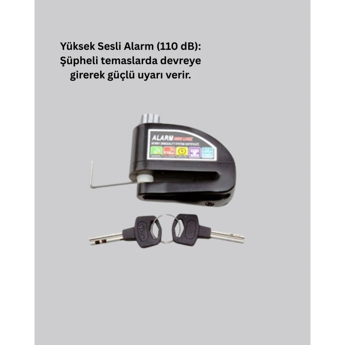 Taşınabilir Alarm Disk Kilidi Motosiklet Scooter Bisiklet Güvenlik