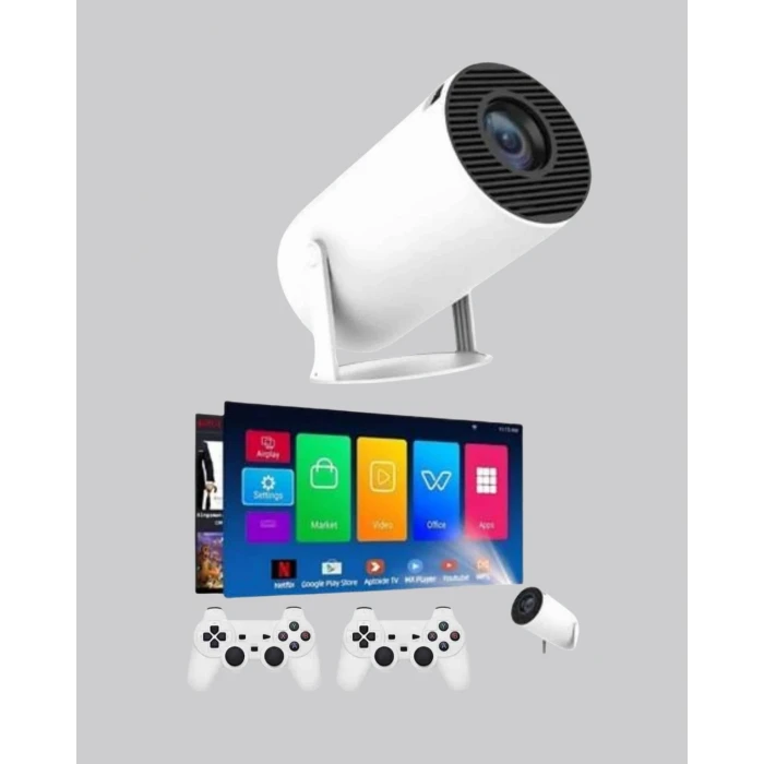 Taşınabilir Projeksiyon Cihazı 4k Destekli Wi-fi Kablosuz Ekran Yansıtma