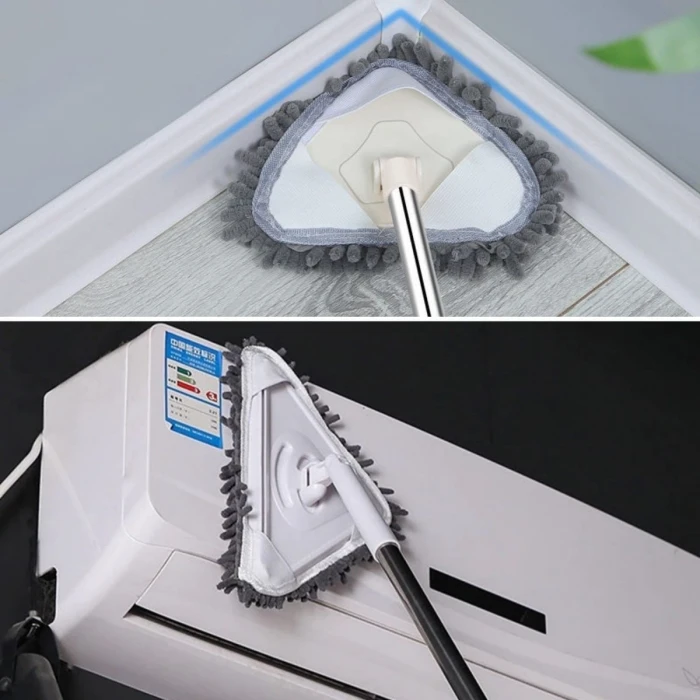 Teleskopik Saplı 150 cm Üçgen Mop Cam Duvar Tavan Fayans Parke Temizleyici Mop (K95)