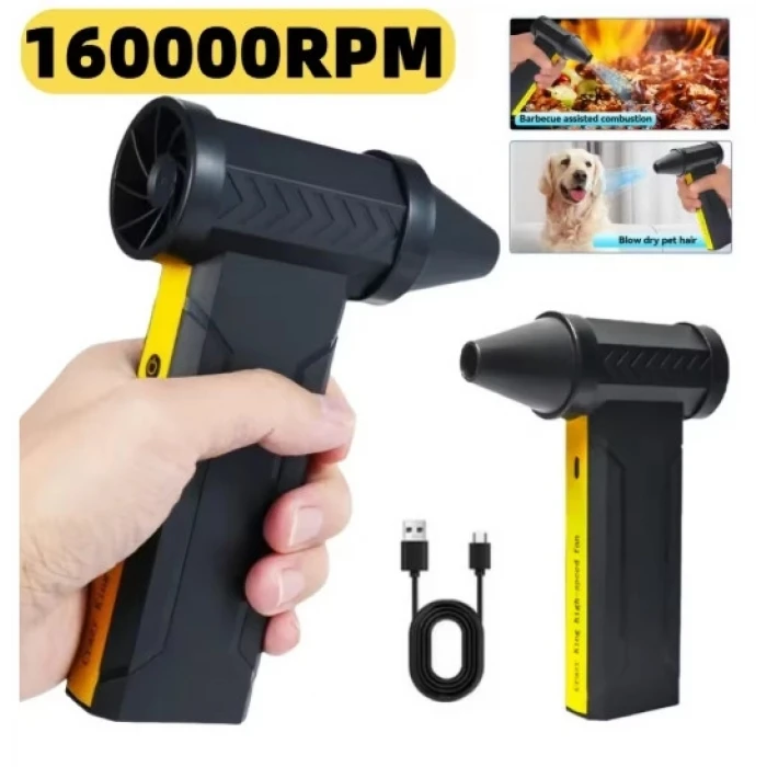 Turbo Jet 160000rpm Şarjlı Turbo Jet Şiddetli Fan Yüksek Hızlı Güçlü Hava Üfleyici Araç Süpürgesi