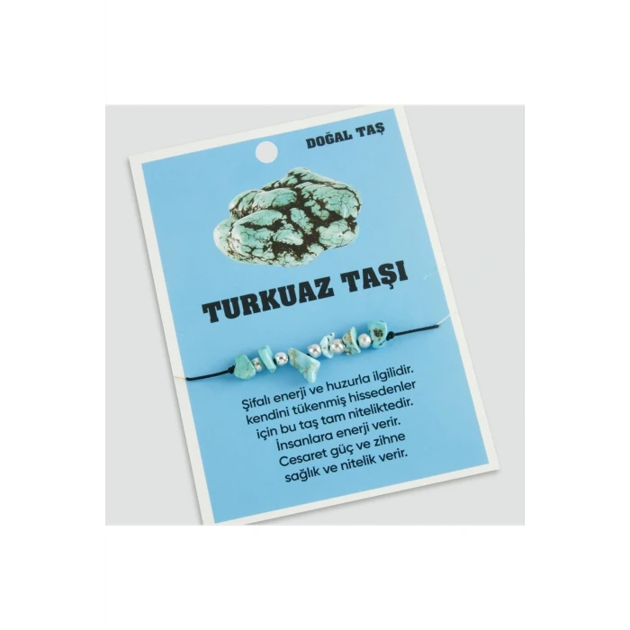 Turkuaz Doğaltaşlı İp Bileklik