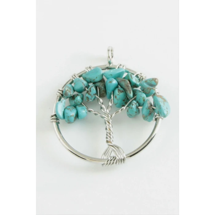 Turkuaz Kalp Doğaltaş Kolye Ucu