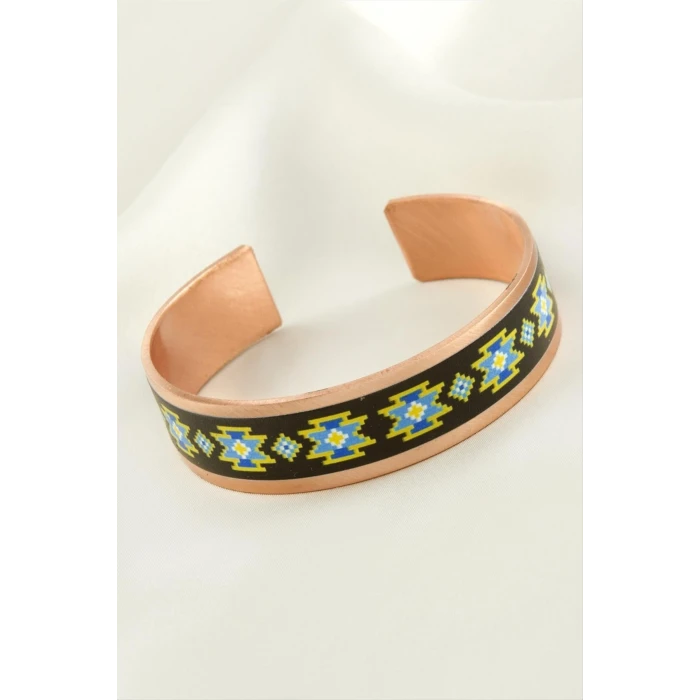 Üçgen Kalın Bakır Kelepçe Bileklik