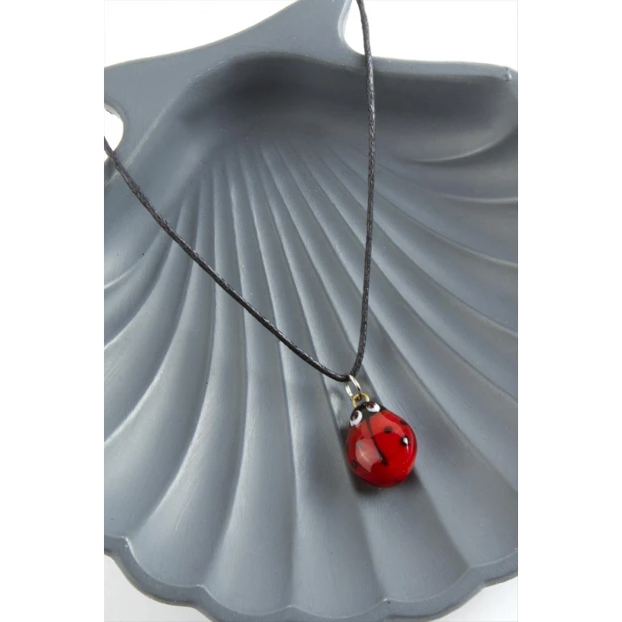 Uğur Böceği Cam Kolye