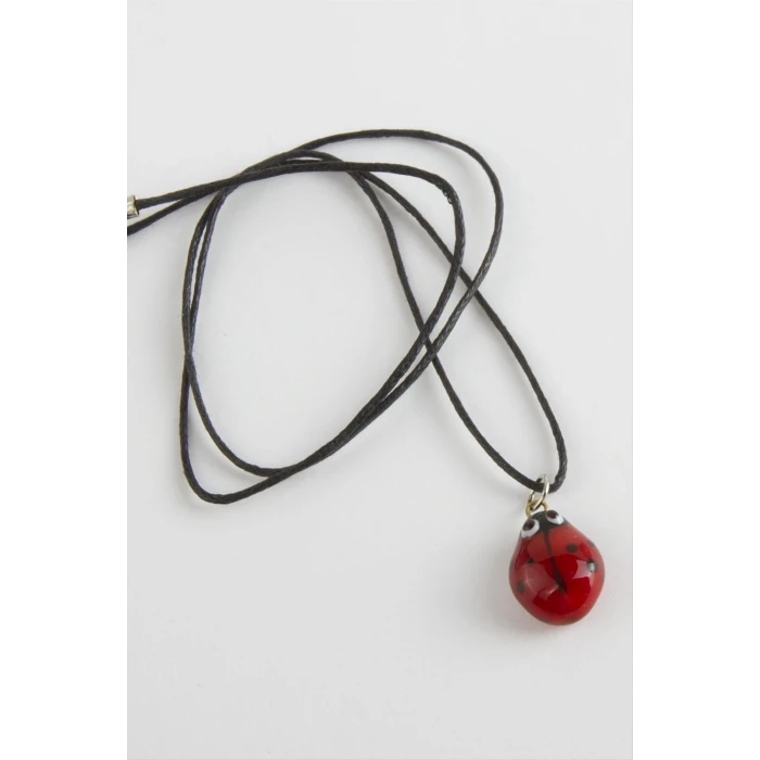 Uğur Böceği Cam Kolye