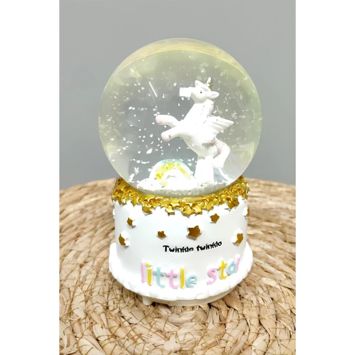 Unicorn Pilli Müzikli Işıklı Kar Küresi (Orta Boy)