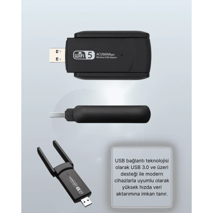 USB WiFi Adaptör – 1200 Mbps Hız