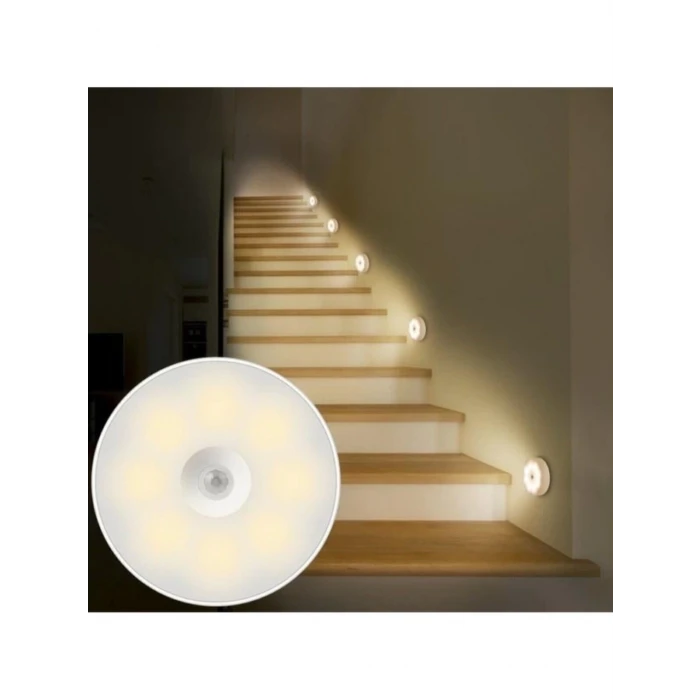 V009 Hareket Sensörlü Usb Şarjlı Led Işık Lambaoda, Mutfak, Salon Ve Merdiven Işıklandırma