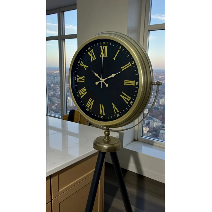 Vintage Roma Rakamlı Modern Tripod Ayaklı Saat