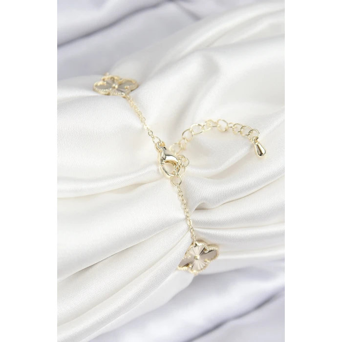 ietaks™ VIP Pirinç Yonca Model Gold Renk Kadın Bileklik