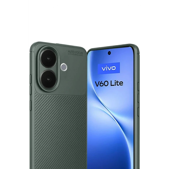 Vivo V60 Lite Auto Focus Karbon Kapak - Koyu Yeşil