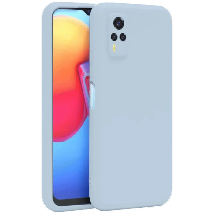 Vivo Y53S Kılıf Nano içi Kadife Silikon - Buz Mavi