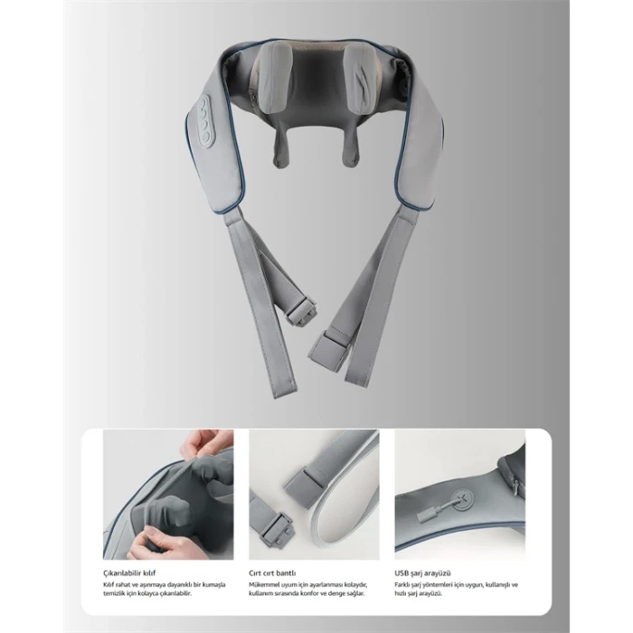VNB-01 Şarjlı Isıtmalı Boyun ve Omuz Masaj Cihazı