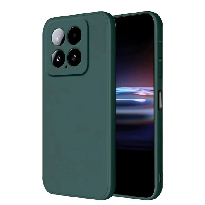 Xiaomi Mi 14T Pro Kılıf Nano içi Kadife Silikon - Koyu Yeşil