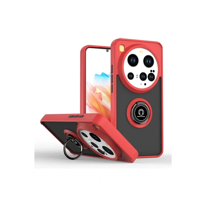 Xiaomi Mi 15 Ultra Kılıf Montreal Yüzüklü Silikon Kapak - Kırmızı