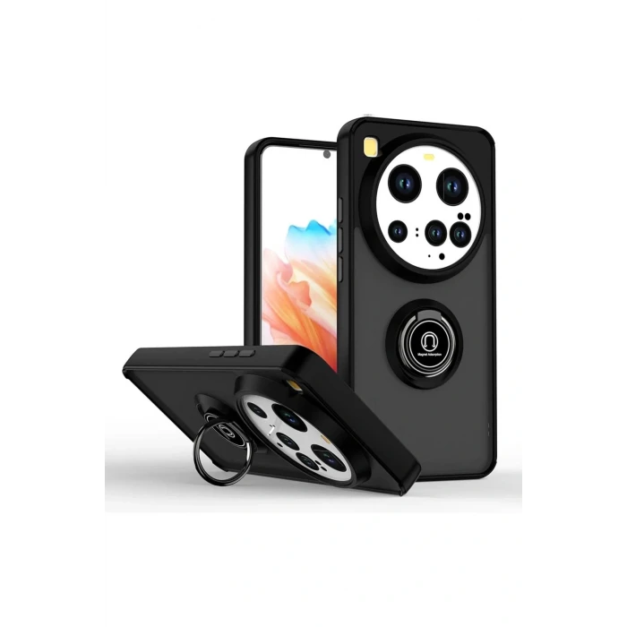 Xiaomi Mi 15 Ultra Kılıf Montreal Yüzüklü Silikon Kapak - Siyah