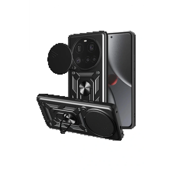 Xiaomi Mi 15 Ultra Kılıf Pars Lens Yüzüklü Silikon - Siyah