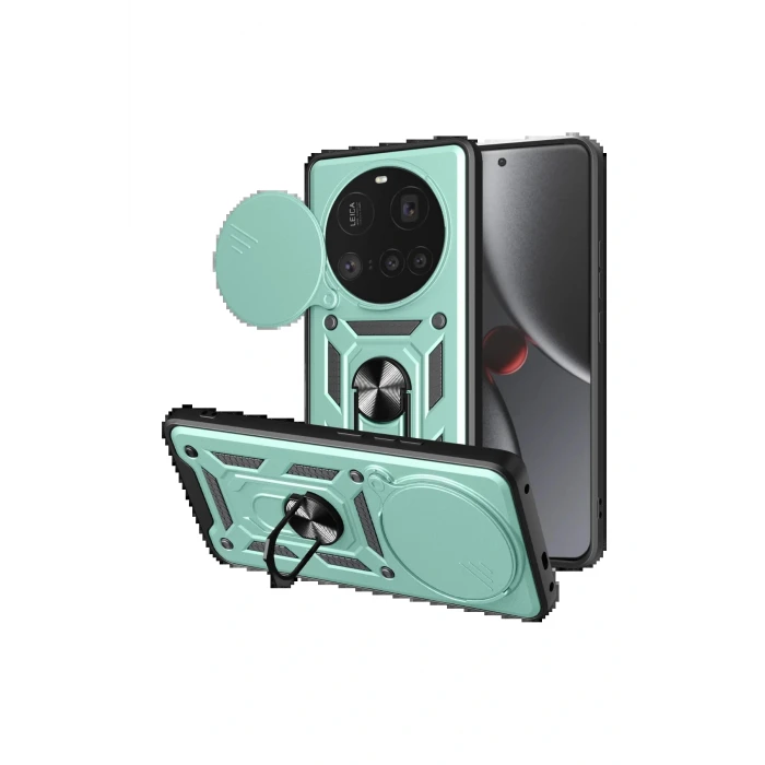 Xiaomi Mi 15 Ultra Kılıf Pars Lens Yüzüklü Silikon - Yeşil