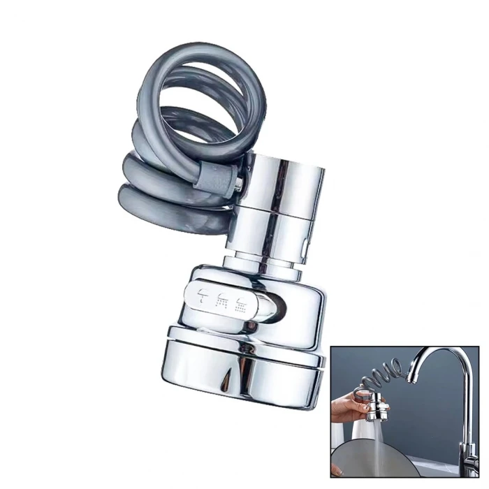 Yaylı Hortumlu - Kademeli Krom Tek Başlık Kubar - Batarya Ucu