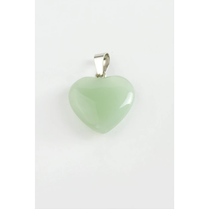 Yeşim Kalpli Doğaltaş Kolye Ucu