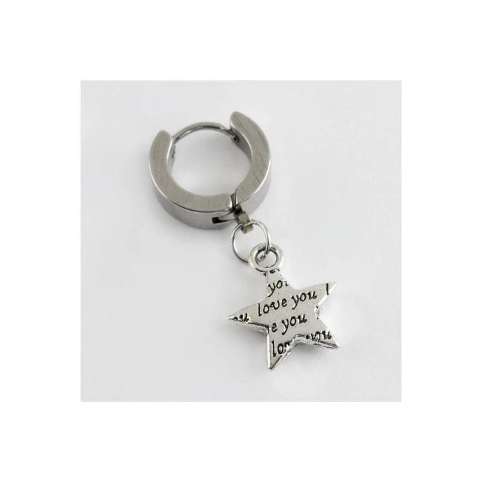 Yıldız Çelik Erkek Küpe 1 Adet