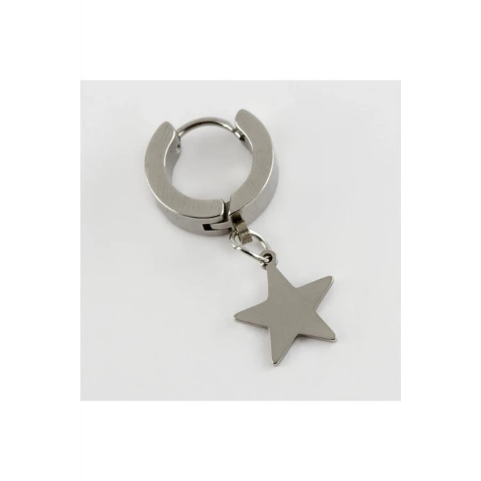 Yıldız Figürlü Çelik Erkek Küpe 1 Adet