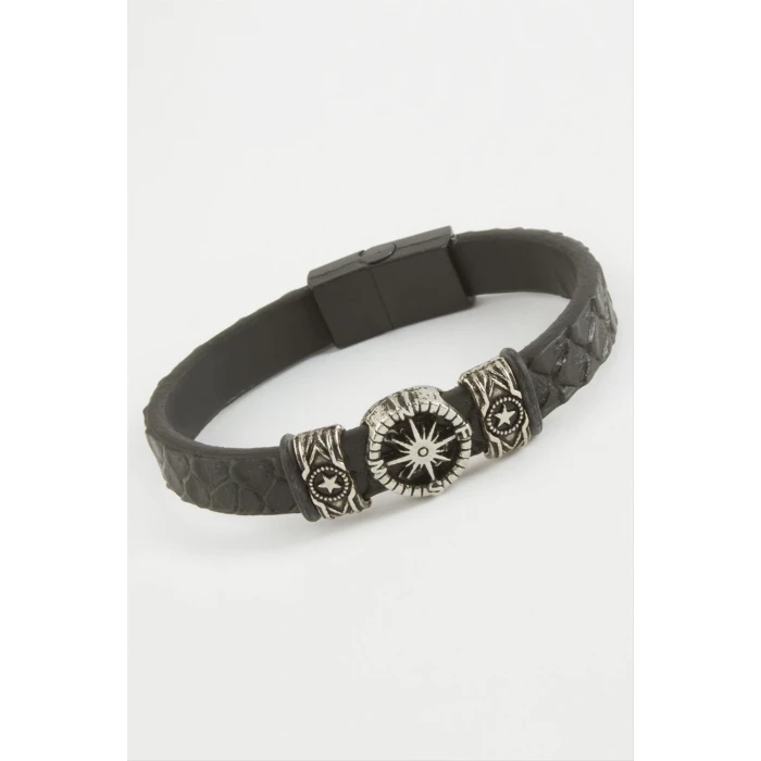 Yıldız Kaliteli Mıknatıslı Suni Deri Bileklik