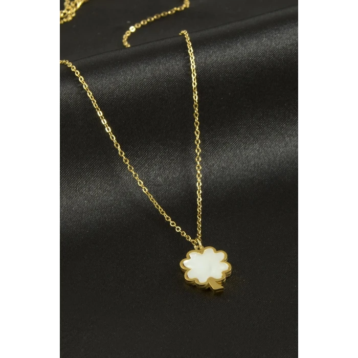 Yonca Sedef Lüks Çelik Kolye