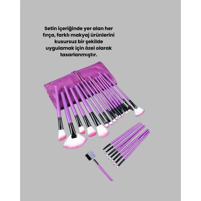 Yumuşak Fiber Kıllardan Oluşan 12li Makyaj Fırçası Seti Göz Farı Allık Ve Kontür İçin