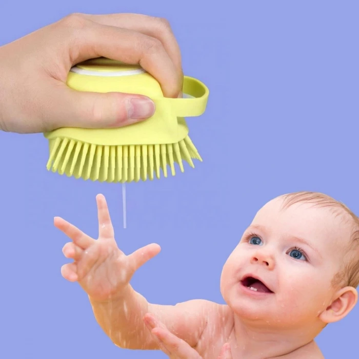 Yumuşak Silikon Malzemeli Esnek Jel Hazneli Masaj Fonksiyonlu Etkili Banyo Duş Kese Lifi (K95)