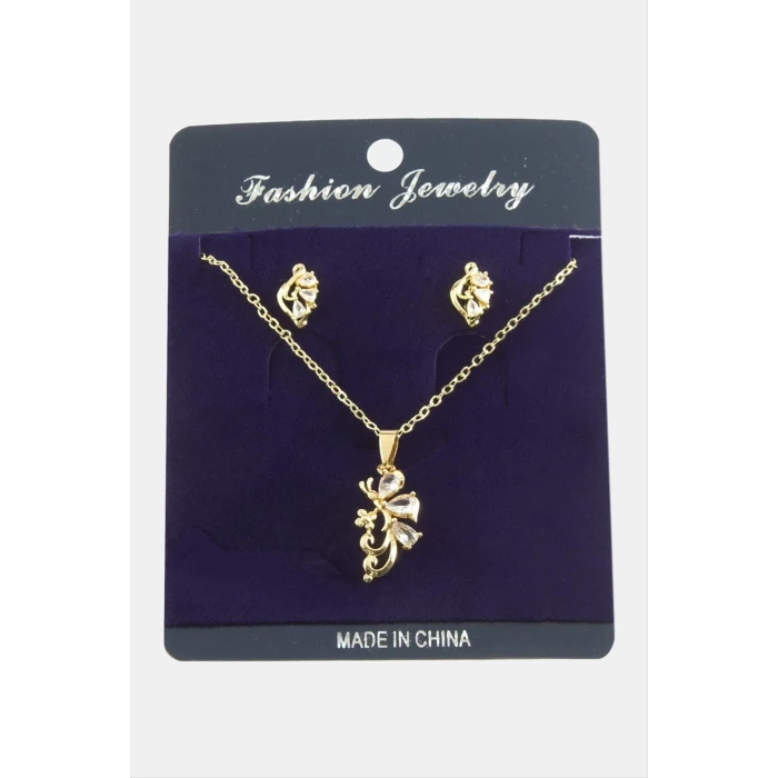 Yusufçuk Zirkon Taşlı Set Kolye