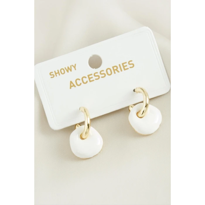 Yuvarlak Trend Mineli Küpe