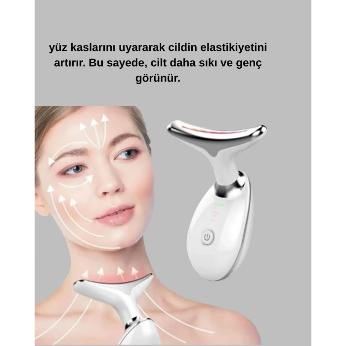 Yüz Ve Boyun Sıkılaştırıcı Cilt Bakım Cihazı | Ems Mikro Akım & Kırışıklık Giderici